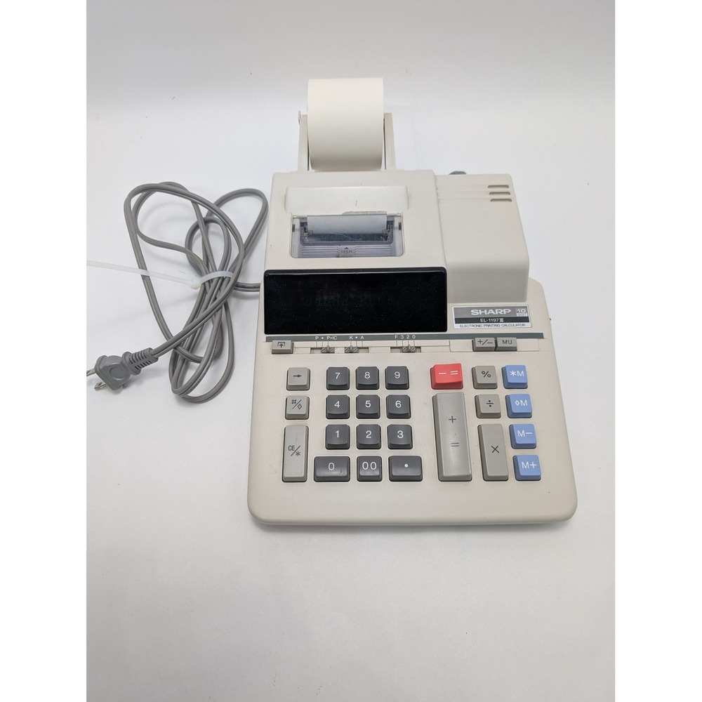 Sharp EL-1197III 10 Digit Electronic Printing Calculator Desktop Gray Needs Ink